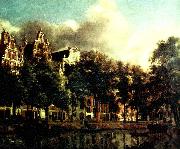 Jan van der Heyden kanal i amsterdam oil painting